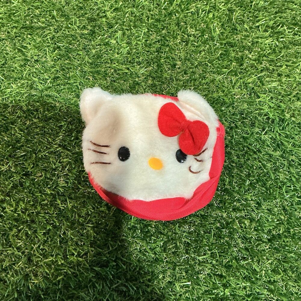 Vintage 1992 Sanrio Hello Kitty Plush Crossbody Purse Red White 4” Bag